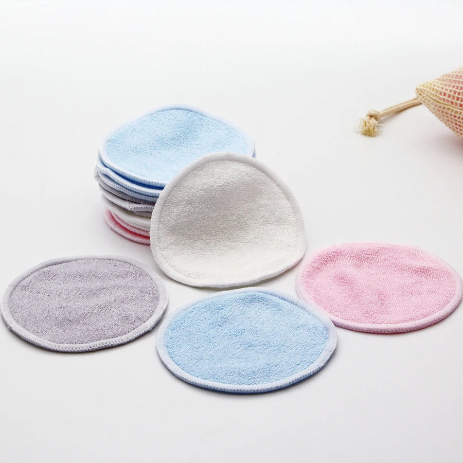 Reusable Bamboo Makeup Remover Pads – Eco-Friendly, Washable & Soft (12pcs + Bag)
