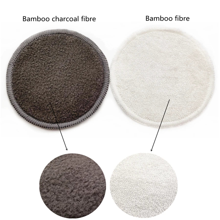 Reusable Bamboo Makeup Remover Pads – Eco-Friendly, Washable & Soft (12pcs + Bag)