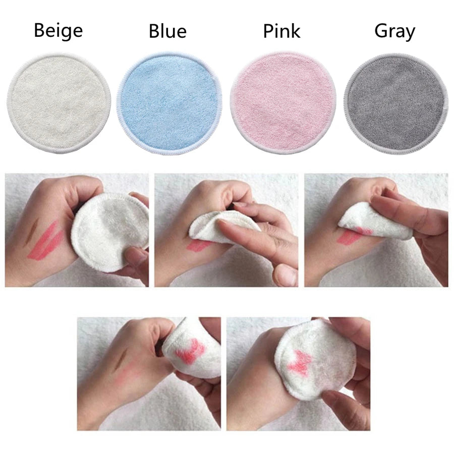 Reusable Bamboo Makeup Remover Pads – Eco-Friendly, Washable & Soft (12pcs + Bag)