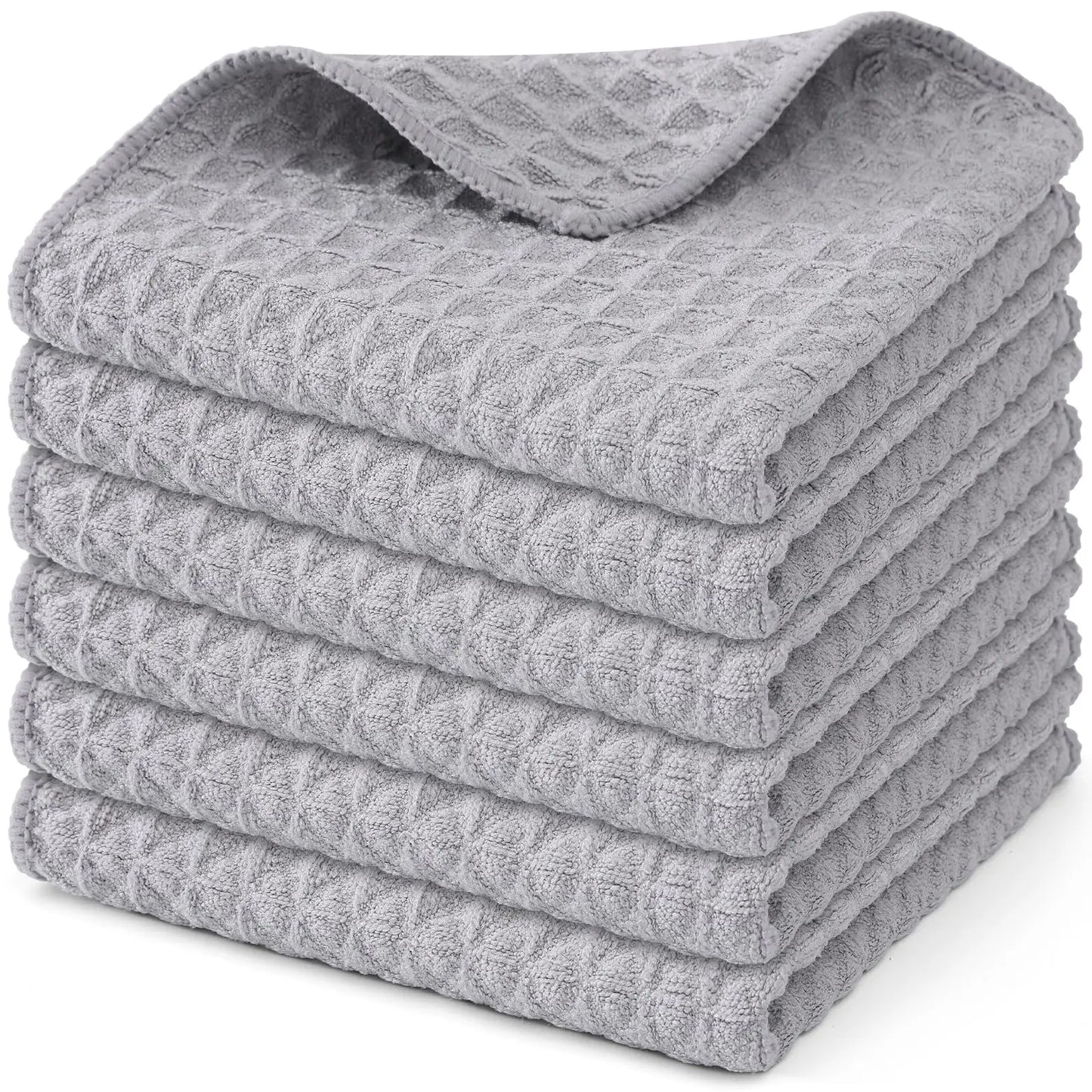 Premium Microfiber Kitchen Towels – Ultra Absorbent Waffle Weave Dish Cloths (4-Pack)