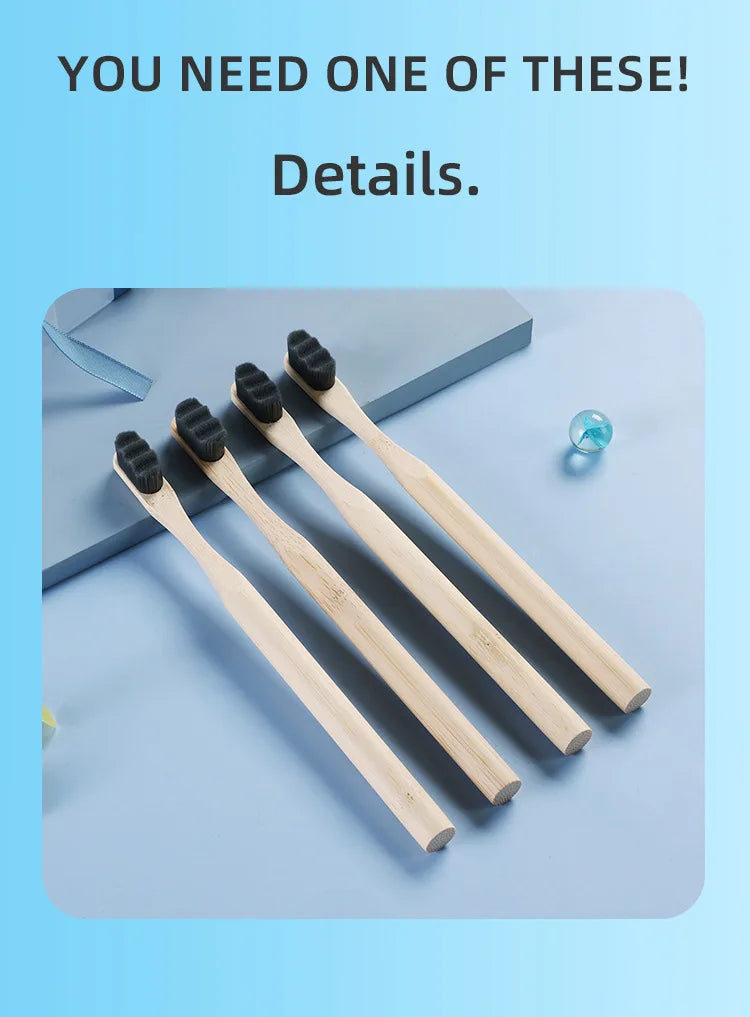 1 or 4pcs Bamboo Toothbrushes – Extra Soft & Eco-Friendly