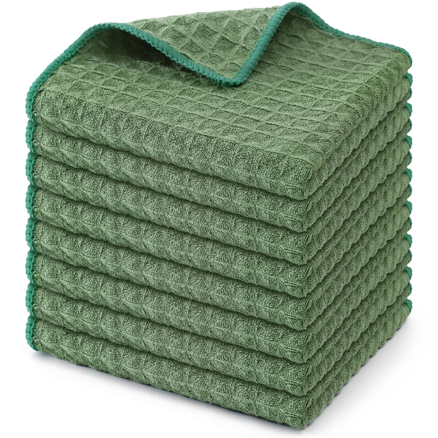 Premium Microfiber Kitchen Towels – Ultra Absorbent Waffle Weave Dish Cloths (4-Pack)