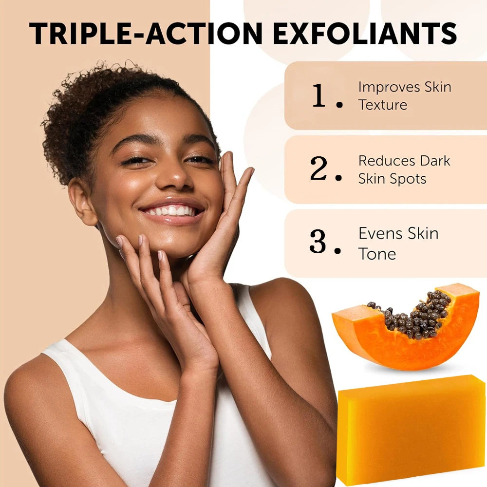 Kojic Acid Papaya Soap – 100g | Whitening, Moisturizing & Deep Cleansing Handmade Soap for Face & Body
