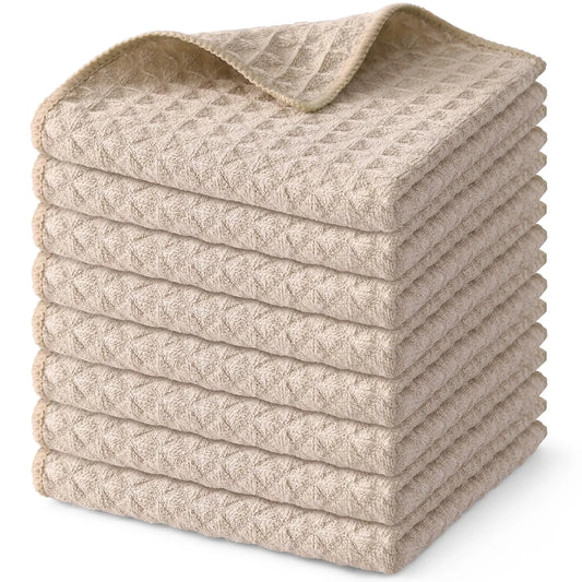 Premium Microfiber Kitchen Towels – Ultra Absorbent Waffle Weave Dish Cloths (4-Pack)