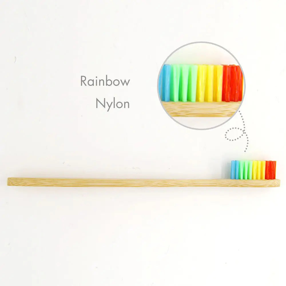 🪥 Rainbow Bamboo Toothbrush – Eco-Friendly & Biodegradable (1/3PCS)