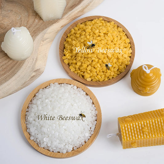 Natural Beeswax Pellets – Yellow or White – 1LB | DIY Candle & Skincare Making