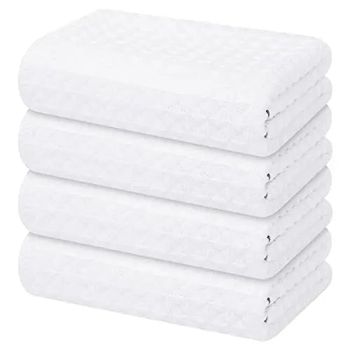 Premium Microfiber Kitchen Towels – Ultra Absorbent Waffle Weave Dish Cloths (4-Pack)