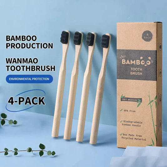 Eco-Friendly Bamboo Toothbrushes (4pcs) – Zero Waste Oral Care