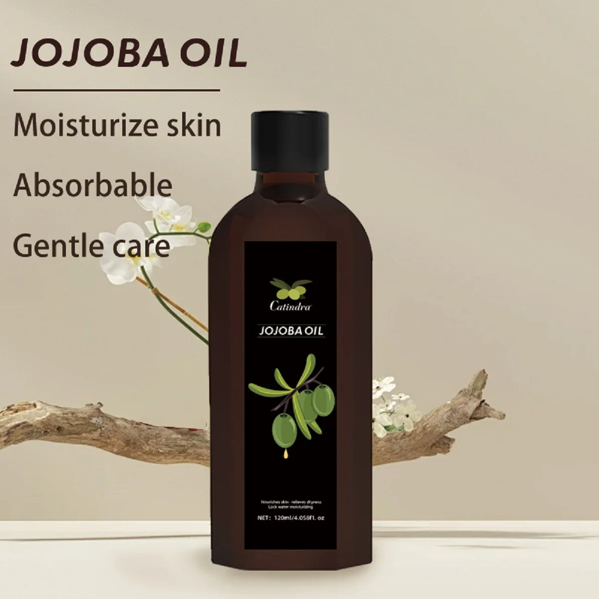 Jojoba Oil 120ml – Natural Moisturizing Body & Face Oil | Skin Firming, Massage, SPA Care
