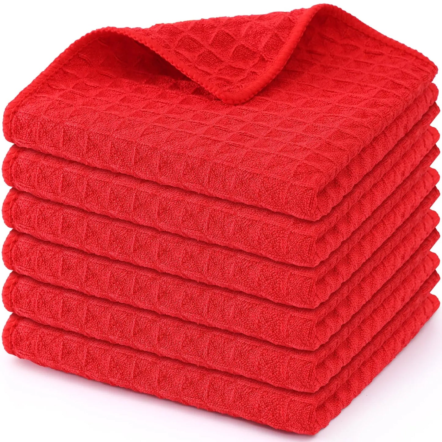 Premium Microfiber Kitchen Towels – Ultra Absorbent Waffle Weave Dish Cloths (4-Pack)