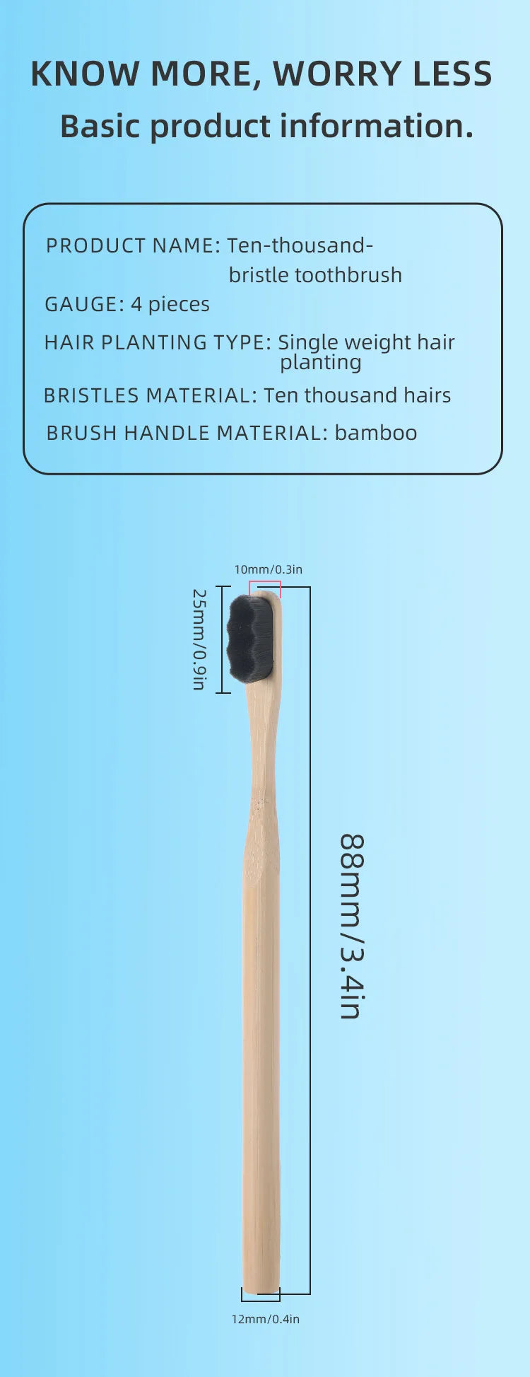 1 or 4pcs Bamboo Toothbrushes – Extra Soft & Eco-Friendly