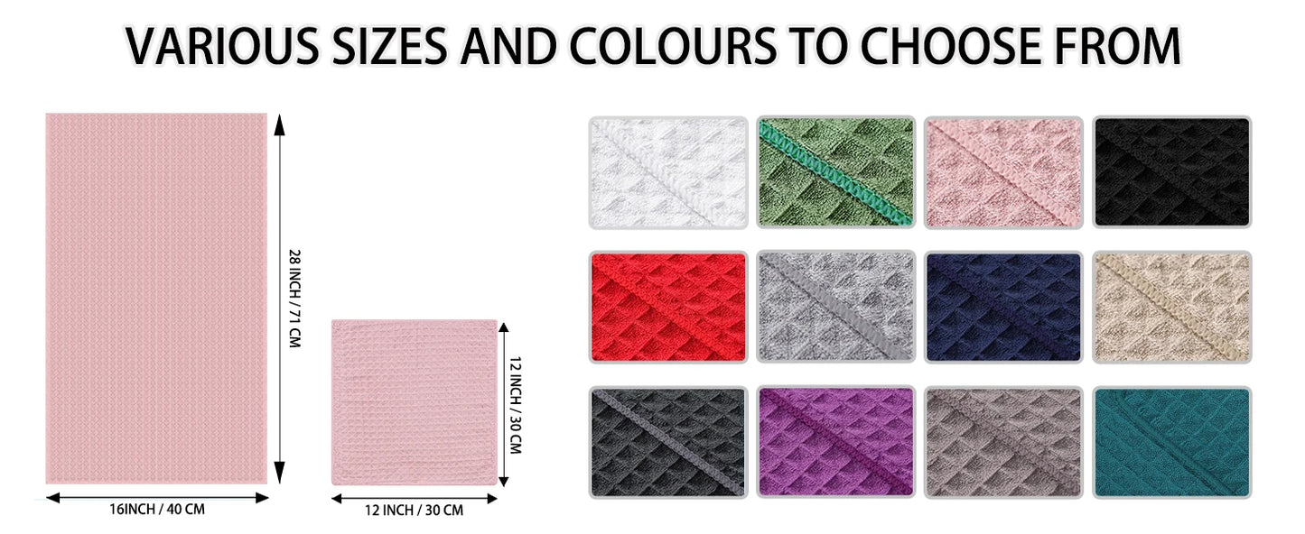 Premium Microfiber Kitchen Towels – Ultra Absorbent Waffle Weave Dish Cloths (4-Pack)