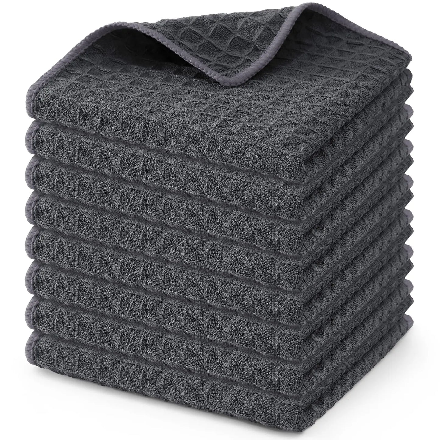Premium Microfiber Kitchen Towels – Ultra Absorbent Waffle Weave Dish Cloths (4-Pack)