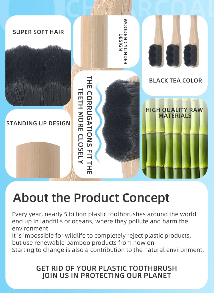Eco-Friendly Bamboo Toothbrushes (4pcs) – Zero Waste Oral Care